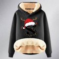 thumbnail image 4 of WILLBEST Sudadera con Capucha para Mujer, con Estampado de Letras Navideñas, de Lana Gruesa, Cálida para El Invierno XXX-Grande, 4 of 4