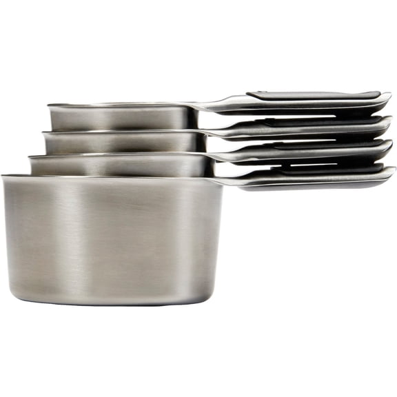 OXO Good Grips Measuring Cups - Stainless Steel, Magnetic Snaps - 4 Piece Set — Residential Use, Standard Application
