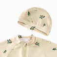 thumbnail image 5 of TOWED22 Toddler Baby Boy Swimsuit Shark/Turtle Short Sleeve One Piece Rash Guard Zip-up Bathing Suit Sunsuit Beachwear Beige,12-18 M, 5 of 5
