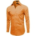 thumbnail image 2 of Omega Italy Men's Long Sleeve Dress Shirt Solid Color Regular Fit 25 Colors, 2 of 5