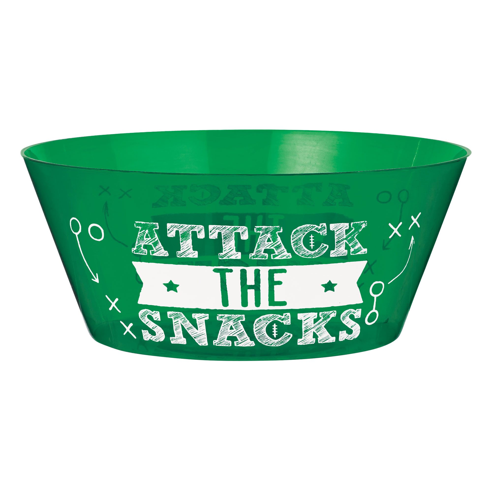 Football Party Large Attack the Snacks 3.75 qts. Serving Bowl, Green White - image 1 of 1