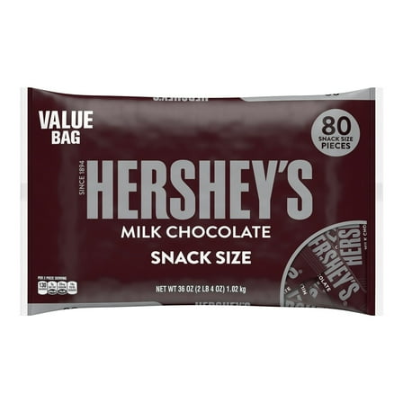 Hersheys Milk Chocolate Snack Size Bars (36 Ounce 80 Count)
