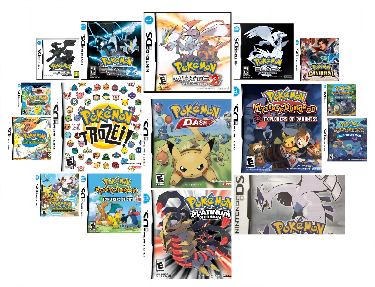 Pokmon Gen 4 & 5 DS Game 20 in 1, DS Game Cartridges for NDS 3DS DSI DS -  Walmart.com