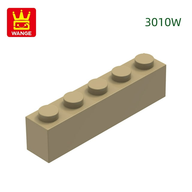 52Pcs/lot Thick Bricks 1x5 Dots Block Moc Color Accessories Compatible with 3010W Brick DIY Children's Toy Assembly Part 63.Medium Tan about52pcs