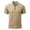 (Casual 183)Khaki, variant on Mens T-Shirt Fashion T Shirt Solid Color Short Sleeve Summer Casual Zipper Turndown Collar Business Tops