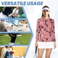 thumbnail image 6 of Uorisanigo Valentine's Day Heart Women's Golf Shirt Size L Dry-Fit Soft Women's Long Sleeve Athletic Shirts Relaxed Versatile Quarter Zip Pullover for Workout Sports, 6 of 7