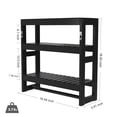 thumbnail image 2 of Bambloom Over The Toilet Storage Bathroom Shelves,Wall Mounted 3 Tier Space Saver Corner Shelf Organizer,Bamboo Towel Rack Toilet Paper Cabinet with Hanging Rod,Black, 2 of 7