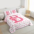thumbnail image 3 of Feelyou Initial B Letter Twin Comforter Sets, Teen Kid Cartoon Bowknot Bedding Set, 2pcs, 3 of 8
