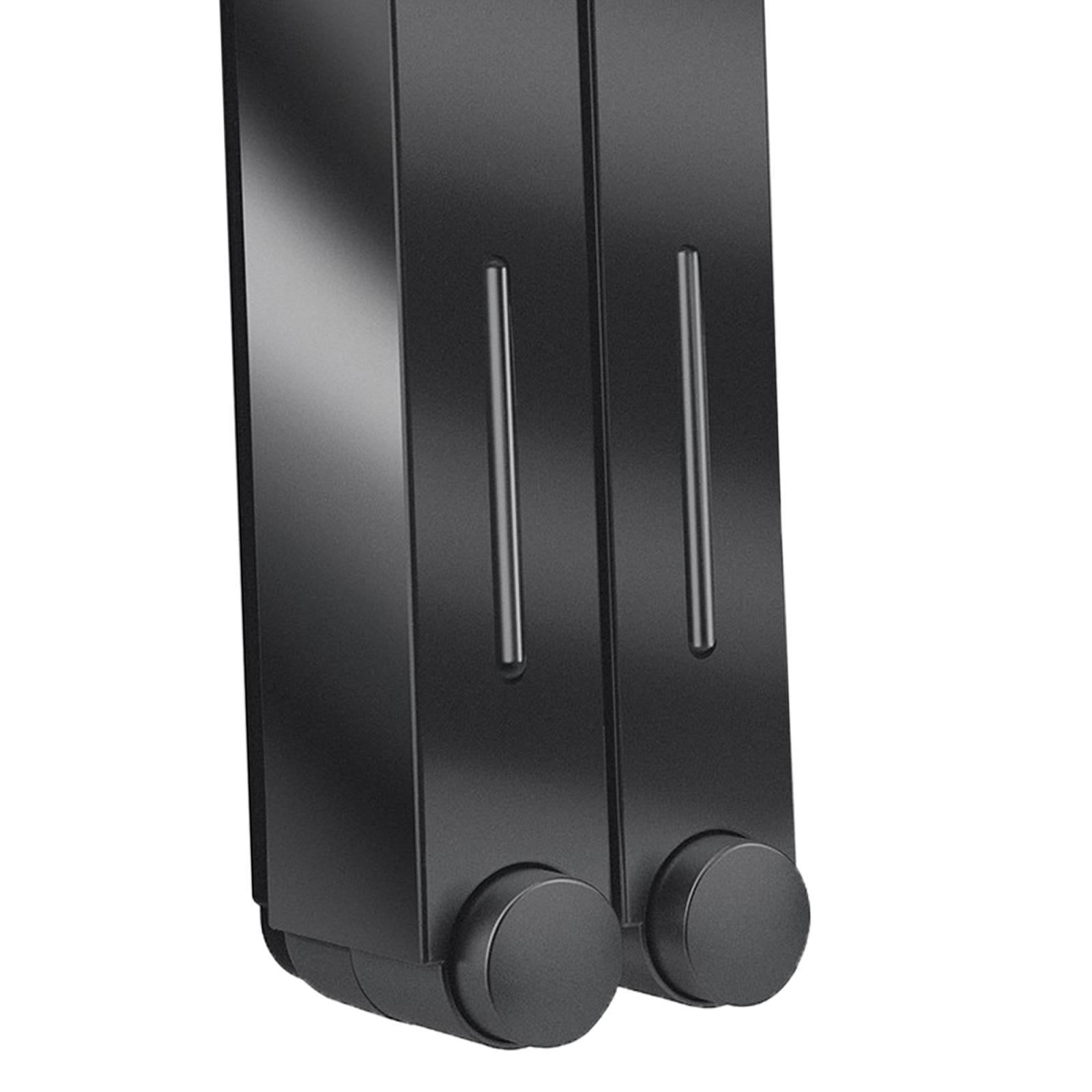 Wall Mounted Soap Dispenser Shower Lotion Shampoo Gel Cotainer for Bathroom Toilet in Office Hotel, Double Double Black