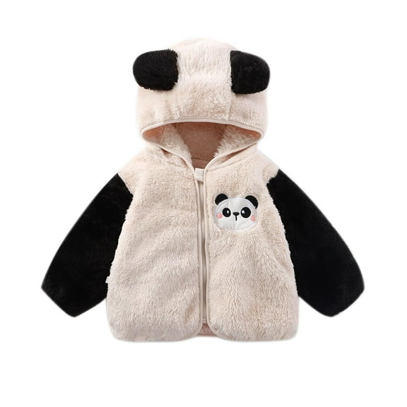 THDHVS Boys Jacket,Kids Winter Jacket,Kid's Hooded Long Sleeve Top with Warm Zipper Casual and Comfortable Jacket White 6-9 Months