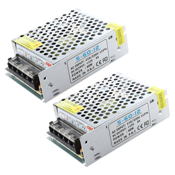 2X Caliente Transformador de Fuente de Alimentacion de Interruptor para Tira del LED 12V 5A