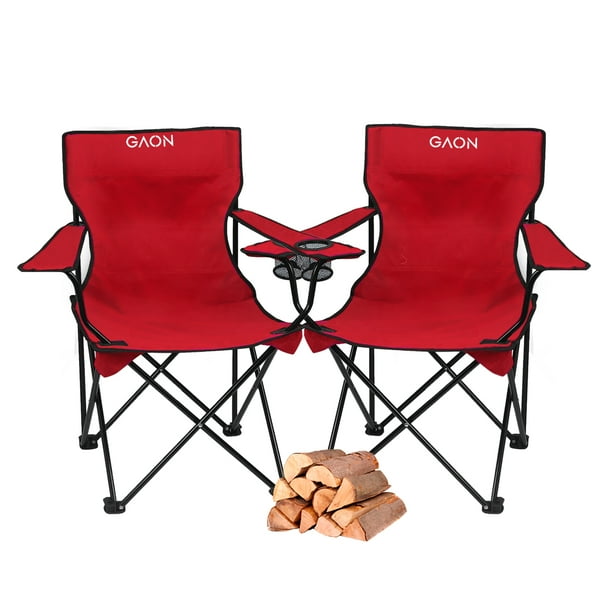 Sillas Camping y Playa Plegable Portatil para Exteriores 2 Piezas Rojo Gaon Camping