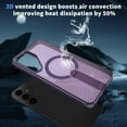 thumbnail image 7 of Designed For Samsung Galaxy S25+ Magnetic Phone Case,3D Hollow Mesh Heat Dissipation Design,With Contractile Kickstand,Compatible with Magsafe,Breathable Cooling Shockproof Phone Case,Purple, 7 of 7