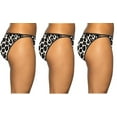 thumbnail image 2 of 3 Pairs Vanity Fair Womens Illumination String Bikini, Malibu Leopard, Style-18108, Size 7/Large, 2 of 3