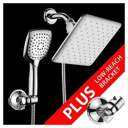 Low Flow Handheld Shower Heads HotelSpa 10.5-in Rain Shower Head / Handheld Combo. Convenient Push-Button Flow Control Button for easy one-handed operation. Switch flow settings with the same hand! Low-Reach Bracket included ()