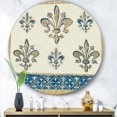 thumbnail image 3 of Designart 'Fleur de Lis Gold Pattern' Glam Metal Circle Wall Art, 3 of 3