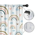 thumbnail image 4 of Blackout Kids Curtains,White Boho Bohemia Rainbows Clouds Hearts Pattern Childrens Insulated Curtains Set Of 2,Bedroom Essentials,Toddler Room Decor 42x84in(106x213cm), 4 of 5