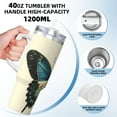 thumbnail image 3 of Cauagu Blue Black Butterfly Art Print Stainless Steel Vacuum Insulated Tumbler,40oz Water Bottle with Handle & Flip Straw Reusable Travel Coffee Mug for Women & Men, 3 of 8