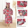 thumbnail image 3 of FORMRS Wearable Blanket Hoodie with Sleeves for Kids Cozy Flannel Sweatshirt, Sweet Strawberry, 3 of 7