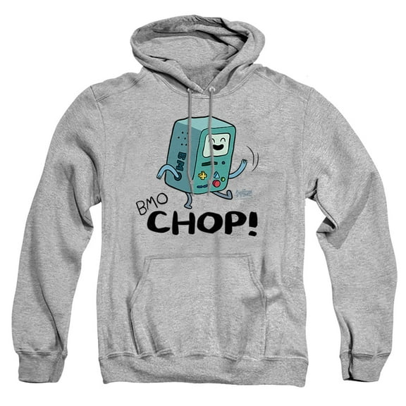 Adventure Time BMO Chop Unisex Adult Pull-Over Heather Hoodie, Small, Athletic Heather