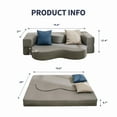 thumbnail image 2 of ZAFLY Full Size Convertible Futon Sofa Bed, Floor Sofa Bed Foldable, Foam Folding Mattress Sleeper, Floor Couch Lounge Sleeper Bed for Living Room/Bedroom, Light Grey, 2 of 8