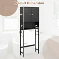 thumbnail image 3 of Costway Over The Toilet Storage Cabinet Free Standing Toilet Rack with Adjustable Shelf Black, 3 of 10