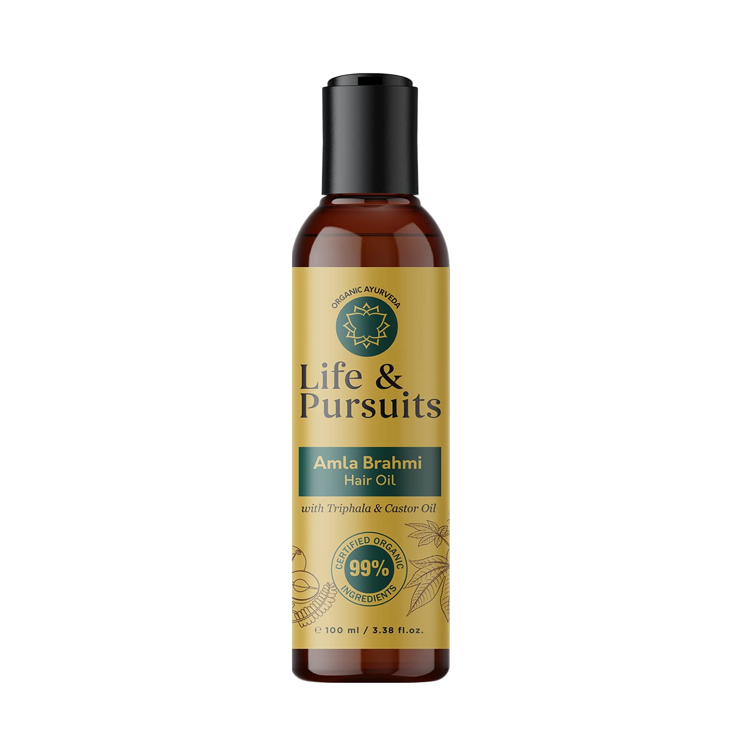 Life & Pursuits Amla Brahmi Hair Oil for Hair Growth  Oz Organic & Natural  Hair Oil with Coconut, Castor, and Sesame for Healthy & Shiny Hair -  