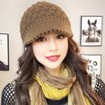 thumbnail image 3 of Winter Knit Hat with Visor Brim Cold Weather Warm Skull Cap Women Slouchy Snow Cap for Outdoor Activities And Daily Wear, 3 of 8
