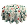 thumbnail image 4 of Beige Christmas Tree Pattern Round Tablecloth 60"x60",Wrinkle Wipeable Table Cloth for Kitchen Dining Room Picnic Patio Party, 4 of 6
