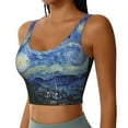 thumbnail image 2 of Vsdgher The Starry Night Print Women Sleeveless Athletic Tank Top Built-in Bra Camisole Sports Vest for Yoga Running Fitness Exercise with Removable Pads, 2 of 8