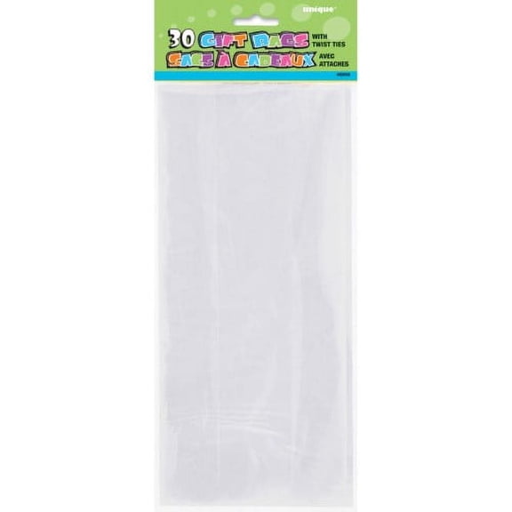 Plastic Cellophane Bags, 11 X 5 in, Clear, 30ct (Pack of 32)