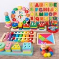 thumbnail image 2 of Juguetes Educativos de madera Montessori para bebés, sonajero, juegos de aprendizaje para niños de 1 a 2 años, juguetes de desarrollo, rompecabezas, 2 of 4