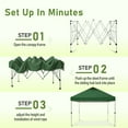 thumbnail image 3 of SUMMIT LIVING 10x10ft Pop-up Canopy Tent Straight Legs Instant Canopy for Outside with Wheeled Bag - Green, 3 of 8