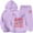 Purple, variant on Gaexia Winter Girls Tracksuit Set Fashion Print Hooded Top and Joggers Cozy Outfit for Cold Weather and School Activities,Purple,10-11 Years