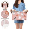 thumbnail image 5 of Yayeee Foldable Storage Basket for Shelves with Handles Set of 2 Waterproof Cloth Bins, Pink Cartoon Halloween, 5 of 7