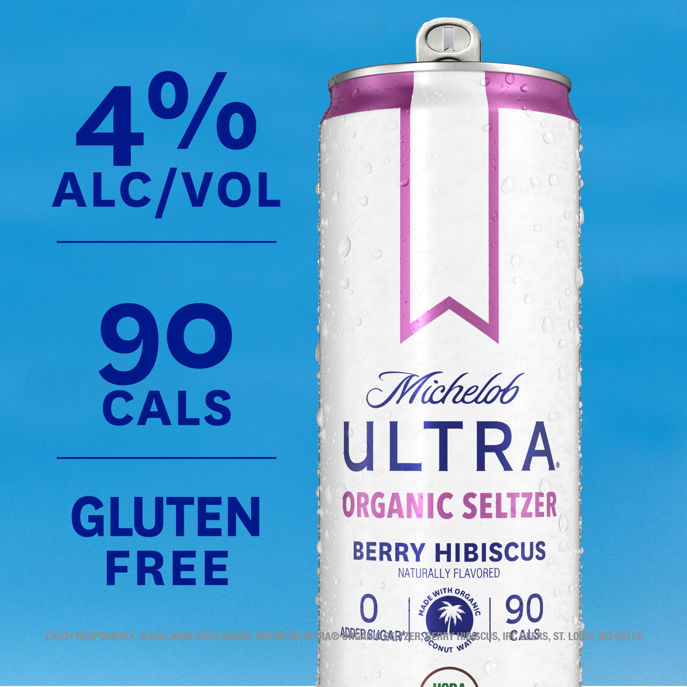 Michelob ULTRA Organic Hard Seltzer Coconut Water Variety pack, 12 pack, 12 fl oz Aluminum Cans, 4% ABV