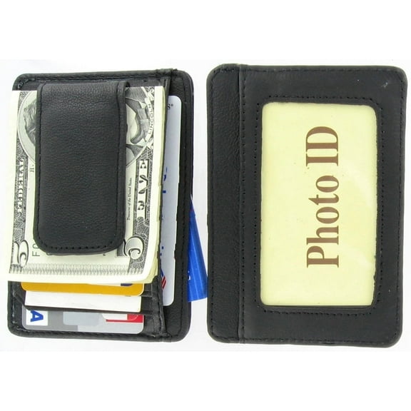 RFID Men's Leather Magnetic Front Pocket Money Clip Wallet