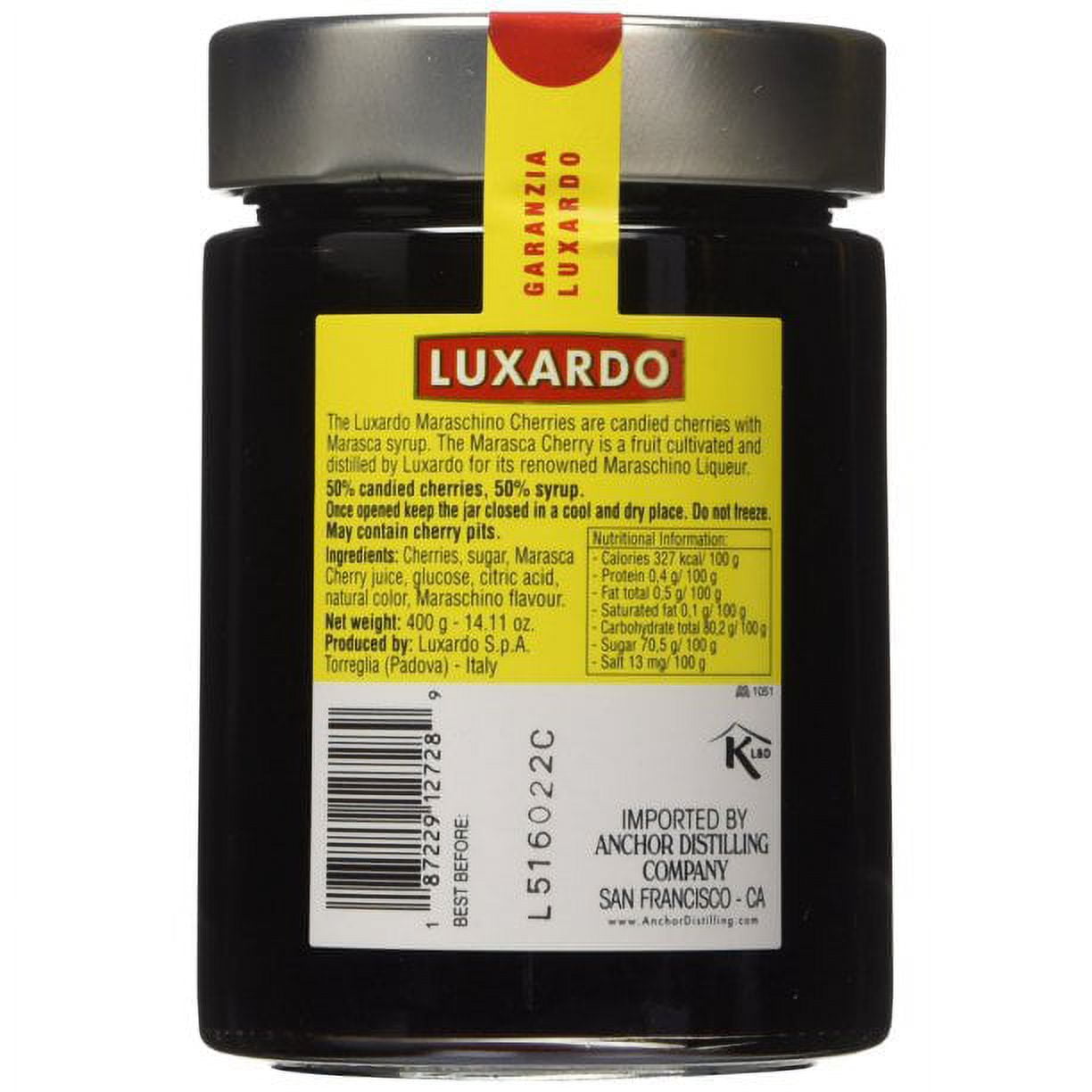 Luxardo Gourmet Maraschino Cherries - 400g Jar - 2 Pack