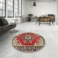 thumbnail image 3 of Ahgly Company Indoor Square Traditional Saffron Red Medallion Area Rugs, 8' Square, 3 of 6