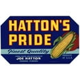 thumbnail image 2 of Anonymous 14x11 Black Ornate Wood Framed Double Matted Museum Art Print Titled: Hatton's Pride Corn Label (1930-1950), 2 of 5