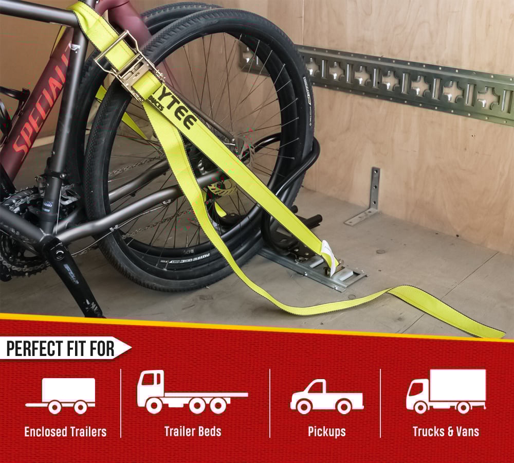 thumbnail image 5 of (4 Pack) 7" Motorcycle Wheel Chock Steel for E-Track/X-Track System - Black, 5 of 25