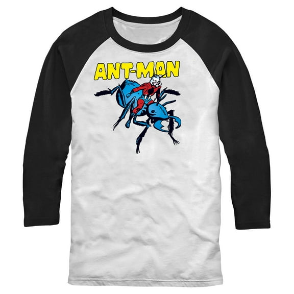 Men's Marvel Ant-Man Vintage Ant Rider Cartoon  Baseball Graphic Tee White/Black Large