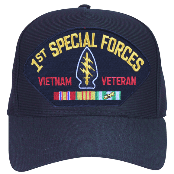 1st Special Forces Vietnam Veteran with Patch and Ribbons Ball Cap