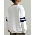 thumbnail image 2 of USA and American Flag Graphic Sweatshirts for Women 4th of July V-Neck Off Shoulder Sweatshirt Oversized Pullover Tops Shermie, 2 of 6