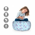 thumbnail image 2 of Abstract Storage Toy Bag Chair, Digitally Generated Concept of Snowflakes Christmas Time Pastel Tone Ornaments, Stuffed Animal Organizer Washable Bag, Large Size, Ceil Blue, by Ambesonne, 2 of 3