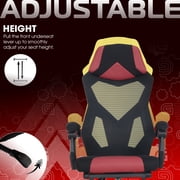 Gamer Gear Gaming Office Chair with Extendable Leg Rest, Red/Black Fabric Upholstery