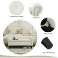 thumbnail image 4 of Storage Bench, 50" Queen End of Bed Bench, Velvet Tufted Button Upholstered Bedroom Bench, Storage Ottoman with Rolled Arms, Window Bench with Storage, for Living Room, Entryway Beige, 4 of 12