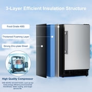OUTBID Under Counter Ice Maker Machine, 22 LBS/24H Drainless Ice Maker Crescent for Residential or Commercial, Freestanding Cabinets Ice Makers Perfect for Home, Office & RV, ETL Approved