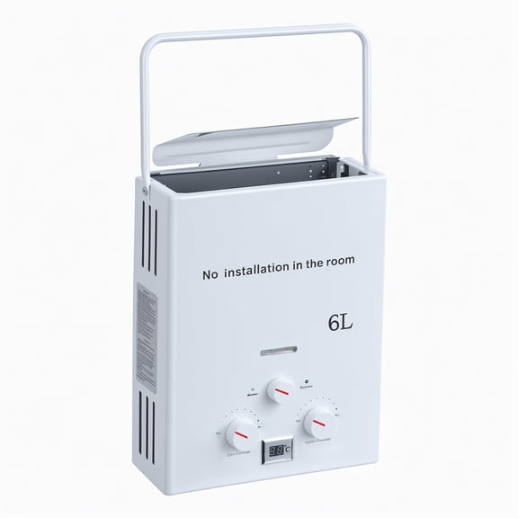 Portable Water Heaters, 6L Tankless Water Heaters, Liquefying Gas Outdoor Digital Display Water Heaters for Camping, RV, Boat, Cabins