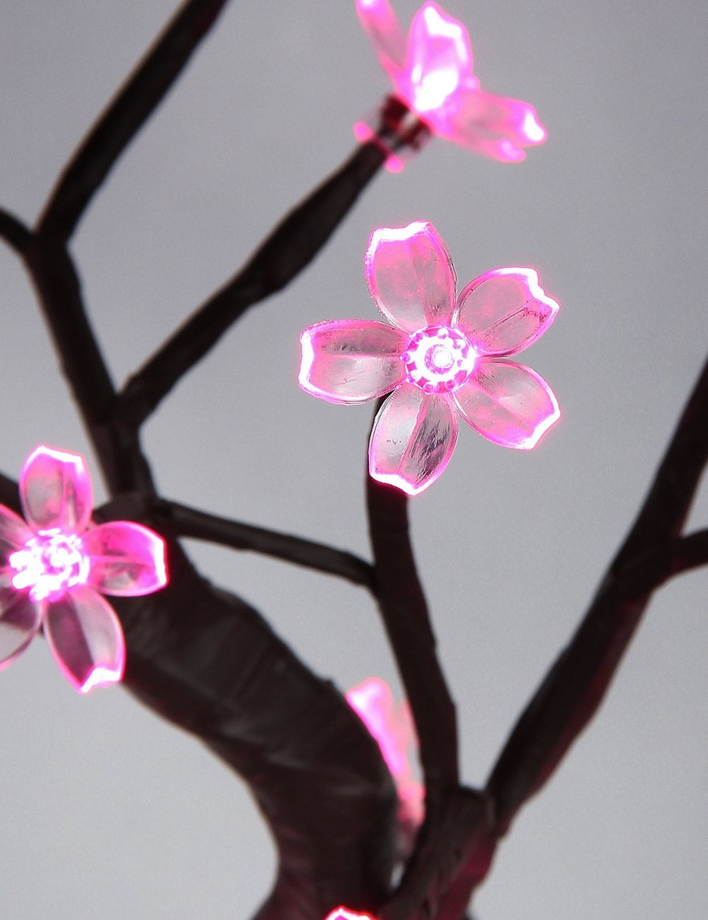 Lightshare Cherry Blossom 16'' Table Lamp, Powered by Batteries Or Plug-in (included), Built-in timer